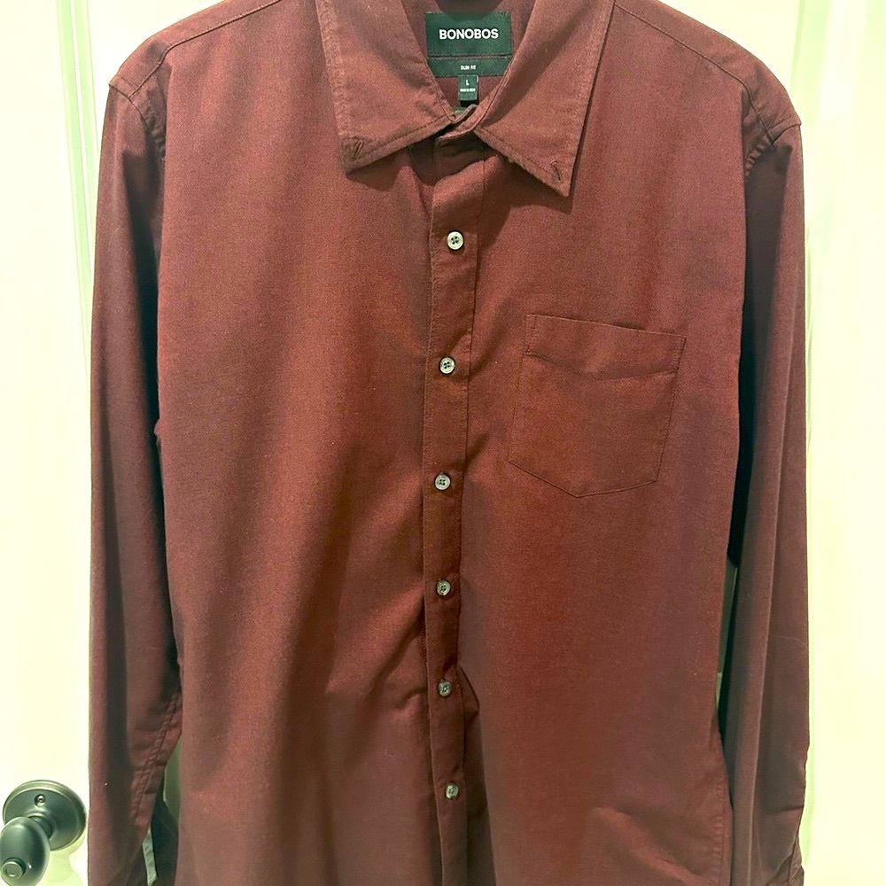 Bonobos Men's Burgundy Oxford Shirt